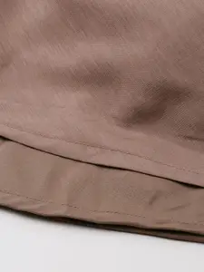 Ethnovog Women Brown Foil Printed Fit and Flare Dress