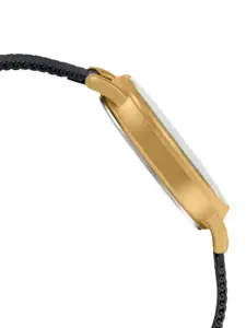 CASIO Enticer Ladies Black & Gold-Toned Analogue Enticer Watch A1793