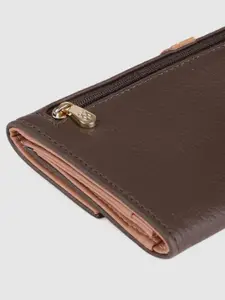 Baggit Women Brown Solid Three Fold Wallet