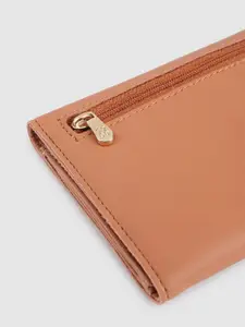 Baggit Women Beige Solid Three Fold Wallet