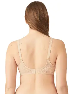 Wacoal Beige Non Padded Underwired Full Coverage Lace Bra