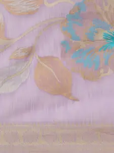 Saree mall Lavender & Golden Tropical Woven Design Banarasi Saree