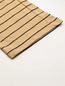 ETC Women Beige & Black Striped Lounge Pants