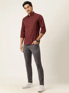 The Indian Garage Co Men Brown & Black Regular Fit Checked Casual Shirt