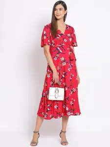 Oxolloxo Women Multicoloured Printed Wrap Dress