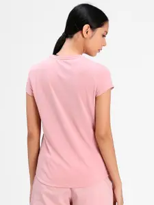 Puma Women Pink Solid Round Neck Active T-shirt