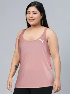 Puma Women Pink Solid Active Tank Top
