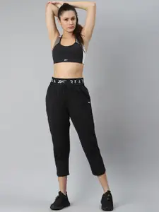 Reebok Black & White Lux Racer Padded Colourblocked Non-Wired Padded Training Bra GI6504