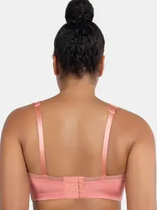 PARFAIT Peach-Coloured Lace Detail Non-Wired Non Padded Everyday Bra P5641