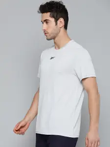 Reebok Men Grey Work Out Ready SS Self-Design Training T-Shirt