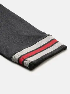 Campus Sutra Men Charcoal Grey Pure Cotton Solid Joggers