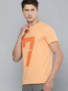 PUMA Hoops Men Peach-Coloured Printed Round Neck Tonal Pure Cotton T-shirt