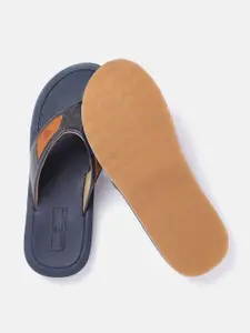 Louis Philippe Men Navy Blue & Tan Brown Colourblocked Comfort Sandals