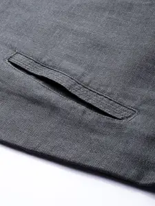 WROGN Men Charcoal Grey Boxy Fit Casual Shirt