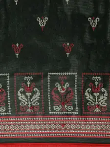 Saree mall Green & Red Printed Block Print Saree