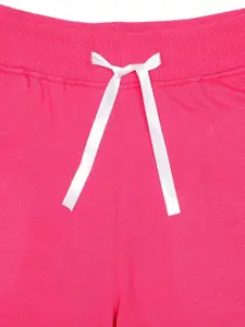 PROTEENS Girls Fuchsia Pink Solid Slim Fit Antibacterial & Antiviral finish Regular Shorts