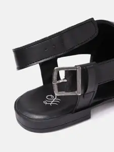 House of Pataudi Men Solid Handcrafted Mules