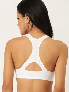 DressBerry White Solid Non-Wired Non Padded Workout Bra 3303-02