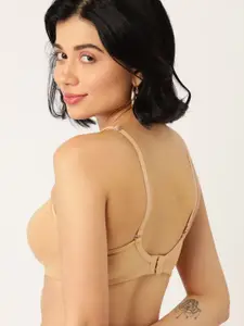 DressBerry Beige Solid Non-Wired Non Padded T-shirt Bra LA03-04