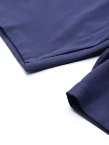 Harvard Men Navy Blue Solid Regular Fit Shorts