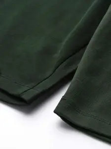 Harvard Men Olive Green Solid Pure Cotton Mid-Rise Regular Shorts