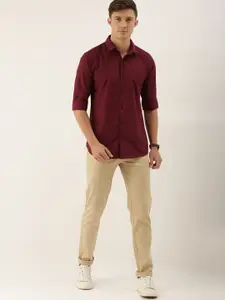 INVICTUS Men Easy Care Maroon Formal Shirt