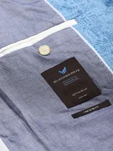 Blackberrys Men Blue Printed Slim Fit Nehru Jacket