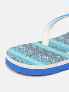 DressBerry Women Blue & White Aztec Print Thong Flip-Flops