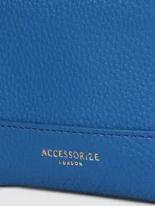 Accessorize Women Blue Solid Two Fold Wallet