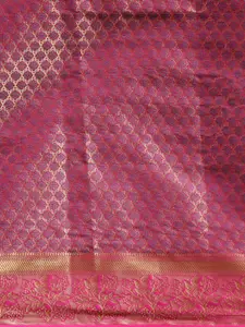 MIMOSA Green & Gold-Toned Art Silk Woven Design Kanjeevaram Saree