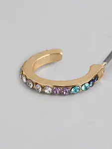 Accessorize Set of 3 Island Vibe Ombre Crystals Studded Half Hoop Earrings