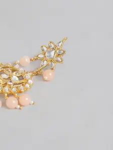 Peora Peach-Coloured & Gold-Toned Classic Chandbalis