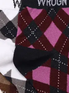 WROGN Men Pack of 3 Patterned Above Ankle Length Socks