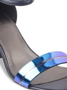 Mochi Women Navy Blue Solid Block Heels