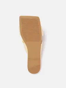 Lavie Women Beige Solid Knot Detail Open Toe Flats