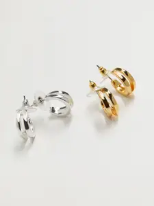 MANGO Set of 2 Circular Half Hoop Earrings