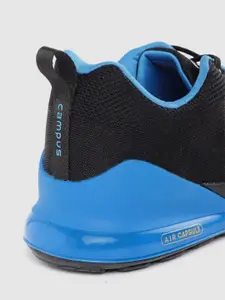 Campus Men Black & Blue Flying Fury Woven Design Running Shoes