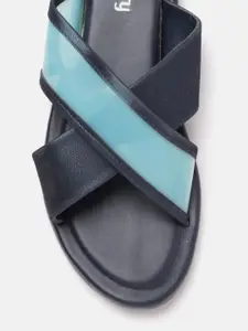 DressBerry Women Blue Strappy Open Toe Flats