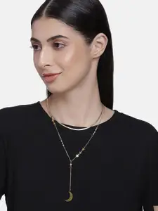 justpeachy White Gold-Plated Layered Beaded Necklace