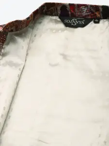 Sojanya Men Multicoloured Printed Silk Nehru Jacket