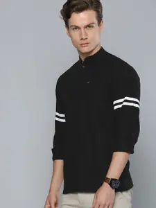 The Indian Garage Co Men Black Solid Kurta