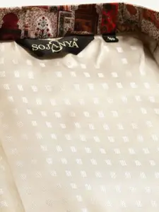 SOJANYA Men Off White & Purple Printed Nehru Jacket
