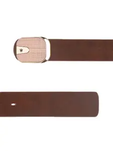Louis Philippe Men Brown Solid Leather Belt