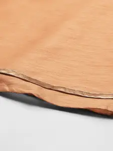 Studio Shringaar Women Peach-Coloured Solid Full Flare Double Ghera Lehenga Skirt