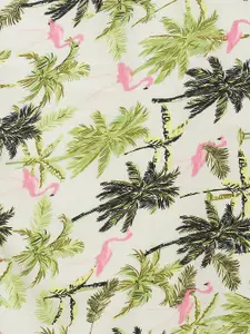 DressBerry Women White & Green Printed Scarf