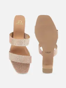 Carlton London Textured Two Strap Block Heels