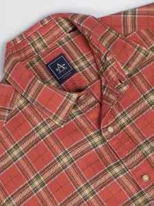 Arrow Tartan Checked Regular Fit Spread Collar Opaque Cotton Casual Shirt