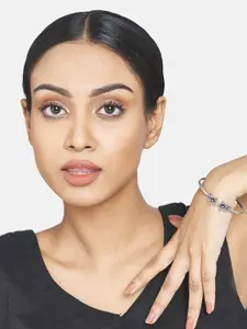 Atibelle German Silver Plated Floral Shaped Drop Earrings & Bracelet Set