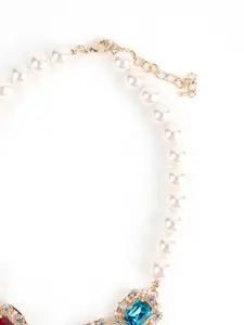 ODETTE Gold-Plated Stone-Studded Necklace