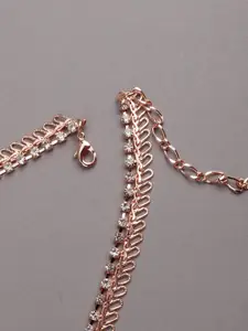 ODETTE Rose Gold-Plated Crystal Charm Necklace